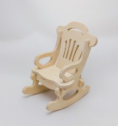 ​Деревянное кресло качалка из фанеры для кукол