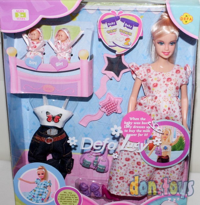 ​Кукла Defa Беременная кукла со съемным животом и двумя малышами, фото 2
