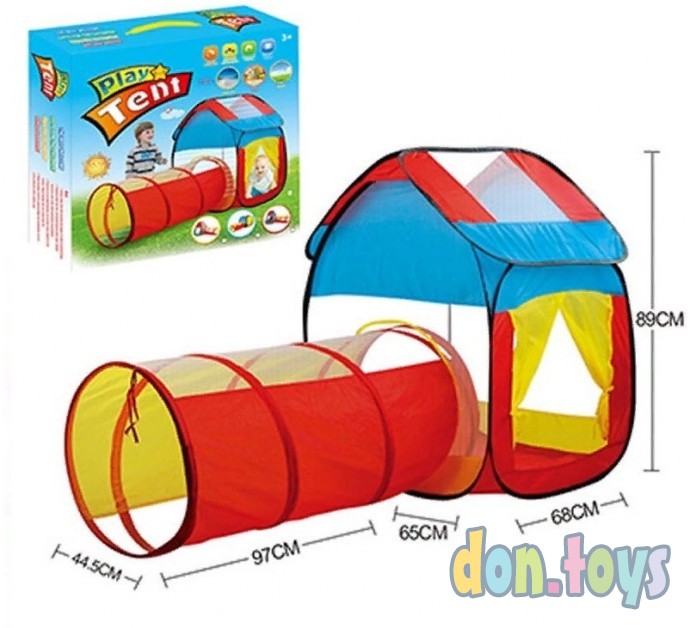 ​Палатка игровая Домик с тоннелем, 2 в 1 Рыжий кот, арт. 200026324, фото 2