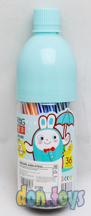 ​Фломастеры, 36 цветов, в пластиковой бутылке, вентилируемый колпачок, арт. 2864398, фото 1