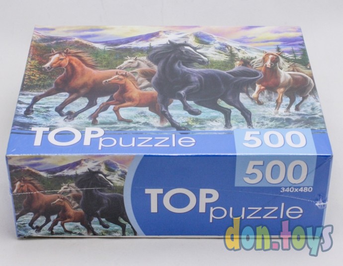 ​TOPpuzzle Пазлы 500 элементов, Табун лошадей в горах, арт. ХТПП500-6812, фото 3