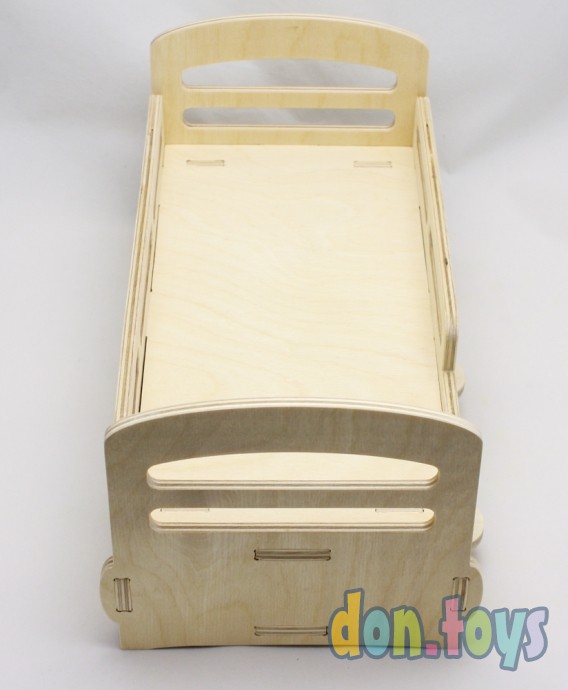 Деревянная кроватка для кукол типа Барби с выдвижным ящиком, фото 25