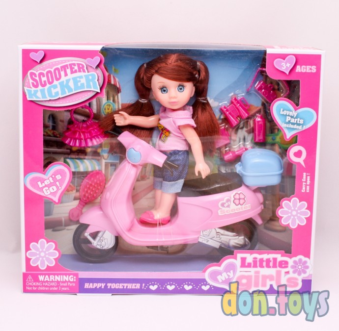 Кукла на скутере, с аксессуарами, фото 1