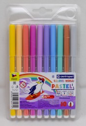 ​Фломастеры 10 цветов 2.0 мм Centropen 7550 TP Colour World Pastel, смываемые, арт. 5199873