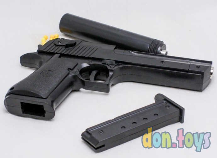​Металлический пистолет с глушителем, пластиковые пули, арт. №С20+, фото 12