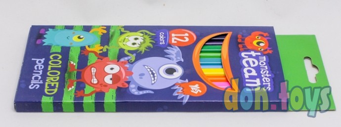 ​Карандаши цветные YES! Monsters, 12 цв. 3 мм, трехгранные, арт. 290334, фото 4