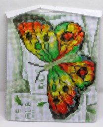 ​Алмазная мозаика на картоне, частичное заполнение Яркая бабочка, арт. НД-1451