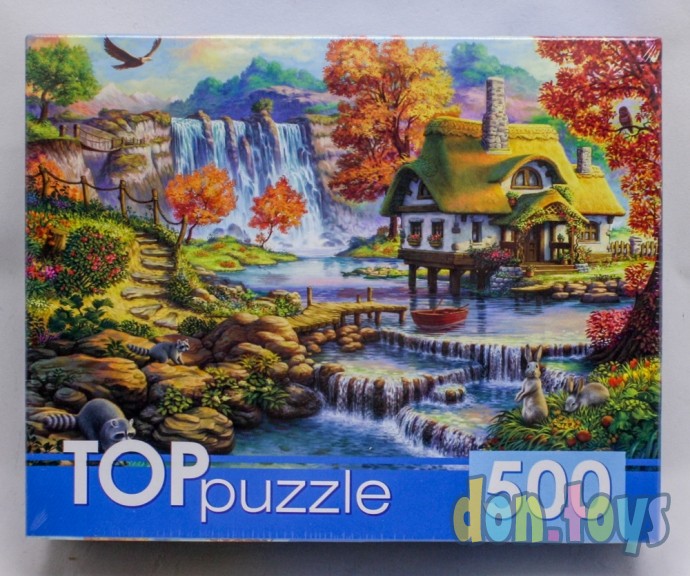 ​TOPpuzzle Пазлы 500 элементов, Домик и водопад, арт. ХТП500-4232, фото 1