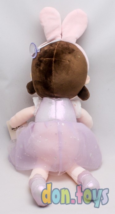 ​Кукла мягкотелая в шапочке с ушками, сиреневое платье, фото 6