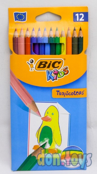 ​Карандаши 12 цветов BIC Kids Tropicolors, детские, шестигранные, ударопрочные, арт. 1314701, фото 1