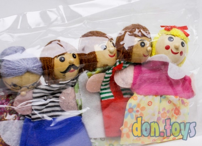 ​Детский пальчиковый кукольный театр Семья (6 кукол), фото 2