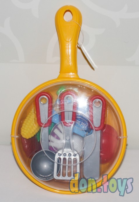 ​Игровой набор посуды и продуктов, упакованной в сковороде с крышкой, фото 4