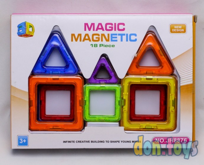 Магнитный конструктор Magic Magnetic, 18 деталей, арт. JH8876, фото 1