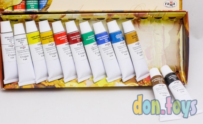 Краски масляные художественные, набор в тубах, 11 цветов по 9 мл, «Студия», 12 штук, арт. 1071324, фото 7