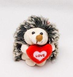 ​Мягкая игрушка Ежик с сердечком и бантиком, 12 см