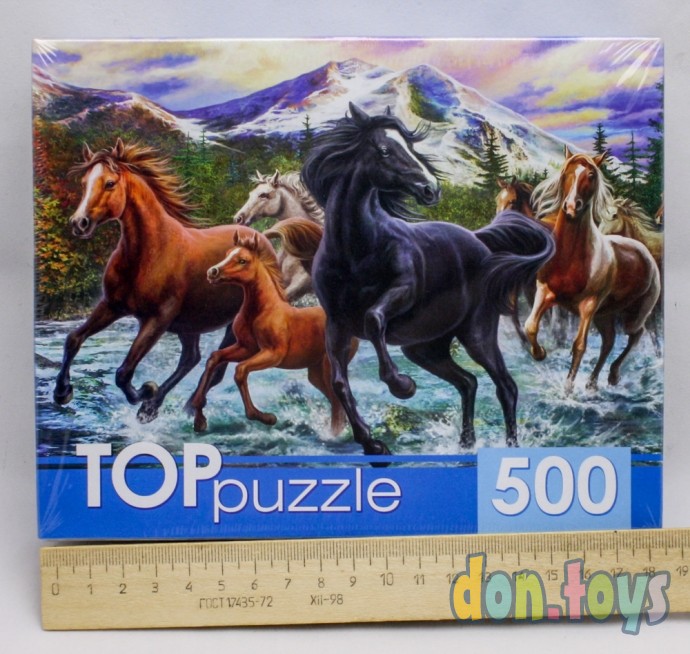 ​TOPpuzzle Пазлы 500 элементов, Табун лошадей в горах, арт. ХТПП500-6812, фото 1