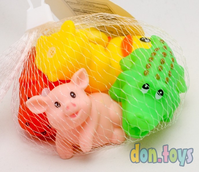 ​Набор резиновых игрушек для игры в ванной «Малыши», пищалки, 6 шт., арт. 2993027, фото 1