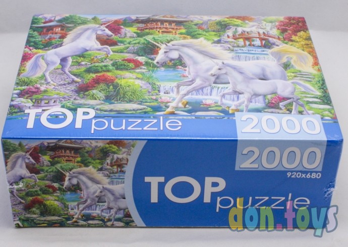 ​TOPpuzzle. ПАЗЛЫ 2000 элементов. Единороги в восточном саду, арт. ХТП2000-1593, фото 3