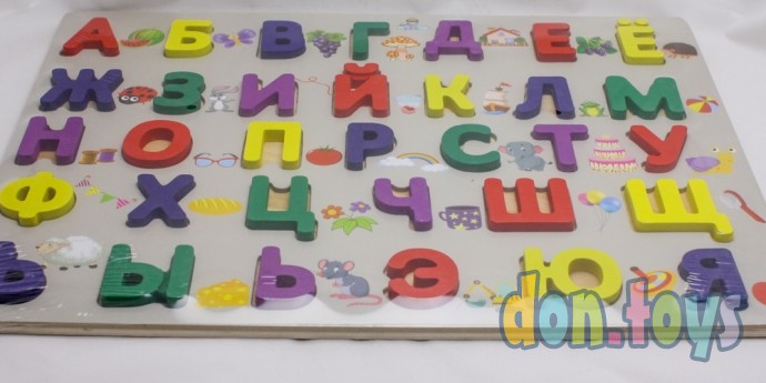 ​Деревянная, развивающая рамка вкладыш Алфавит, 33 буквы, фото 3