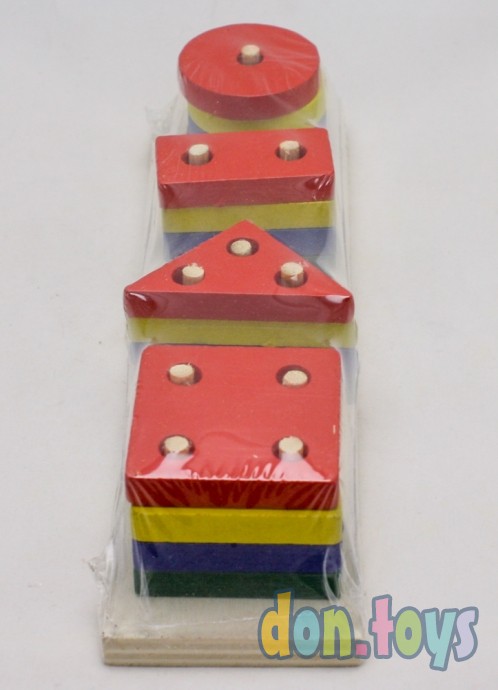 ​Пирамидка логическая "Фигуры", окрас глянцевый, 4 шт. на основании, арт. 442650, фото 5