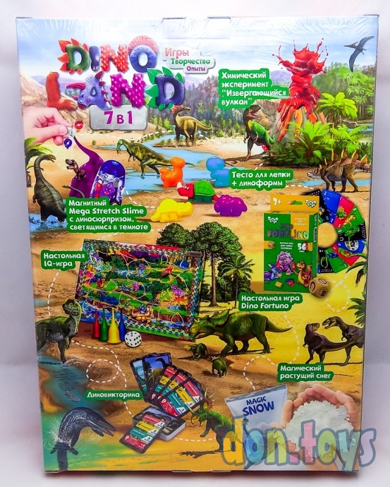 ​Детская настольная игра 7в1 Игры, Творчество, Опыты, серии Dino Land, арт. DL-01, фото 2