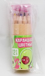 ​Набор цветных карандашей мини в тубусе «Авокотик», 12 шт, с точилкой, арт. 7688267