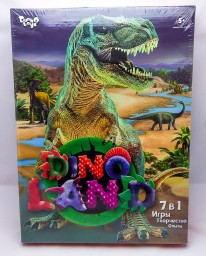 ​Детская настольная игра 7в1 Игры, Творчество, Опыты, серии Dino Land, арт. DL-01