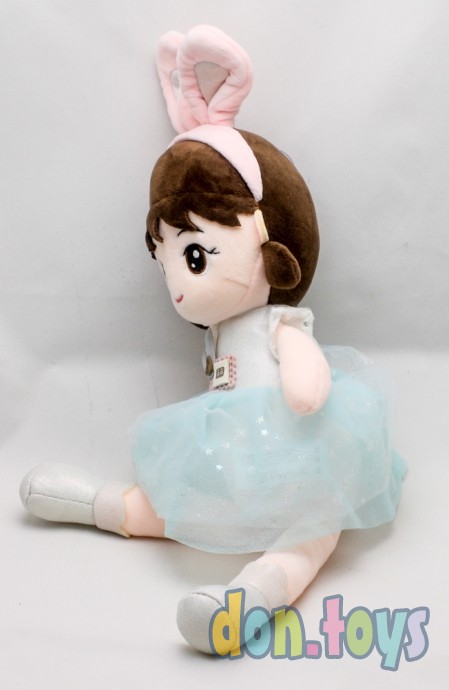 ​Кукла мягкотелая в шапочке с ушками, бирюзовое платье, фото 4