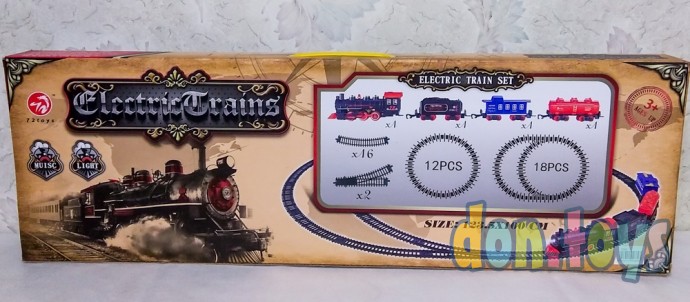 Железная дорога на батарейке, Грузовой поезд: локомотив, 3 вагона, арт. 7256, фото 10