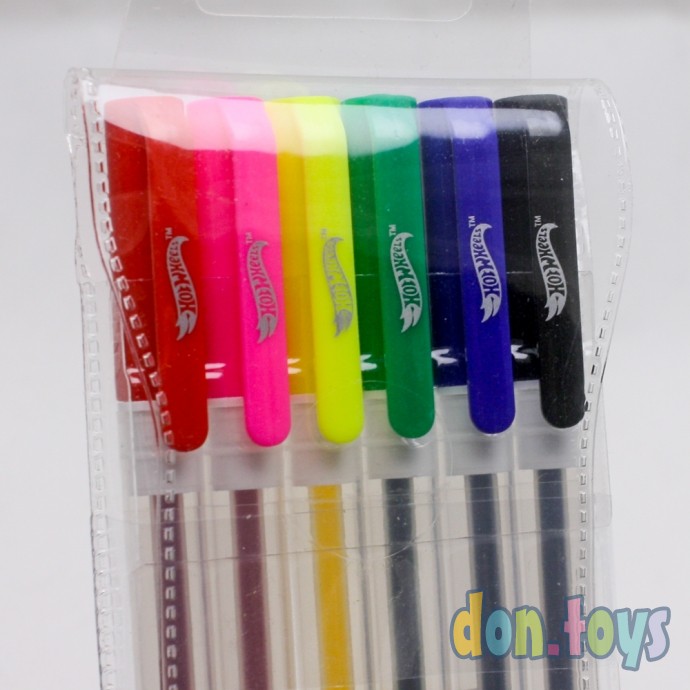 ​Ручки гелевые ХОТ ВИЛС 6 цветов, Умка, арт. GP-68027-HW, фото 3