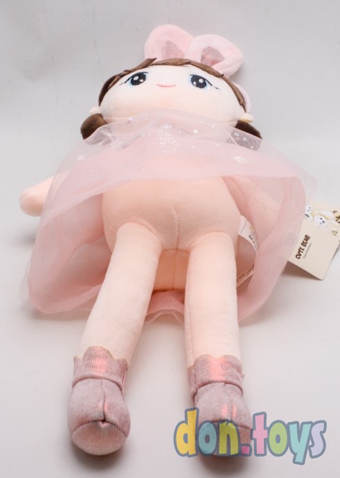 ​Кукла мягкотелая в шапочке с ушками, кремовое платье, фото 8