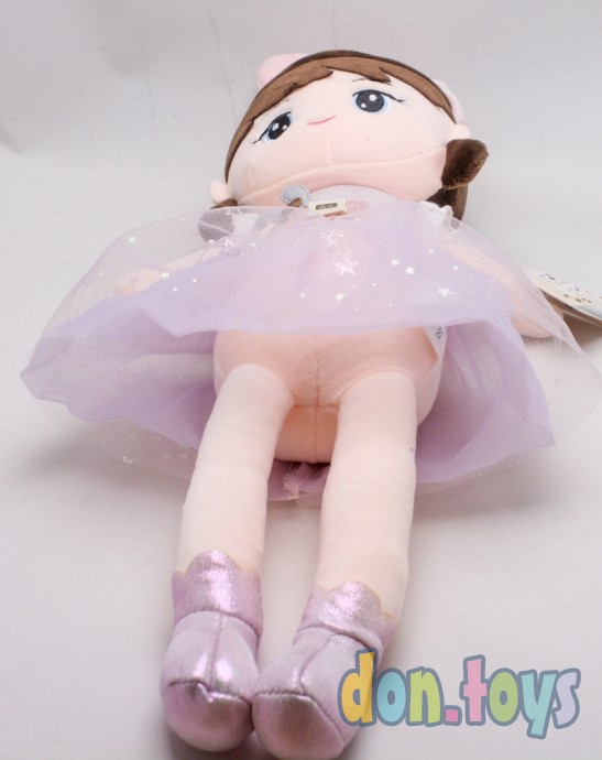 ​Кукла мягкотелая в шапочке с ушками, сиреневое платье, фото 7