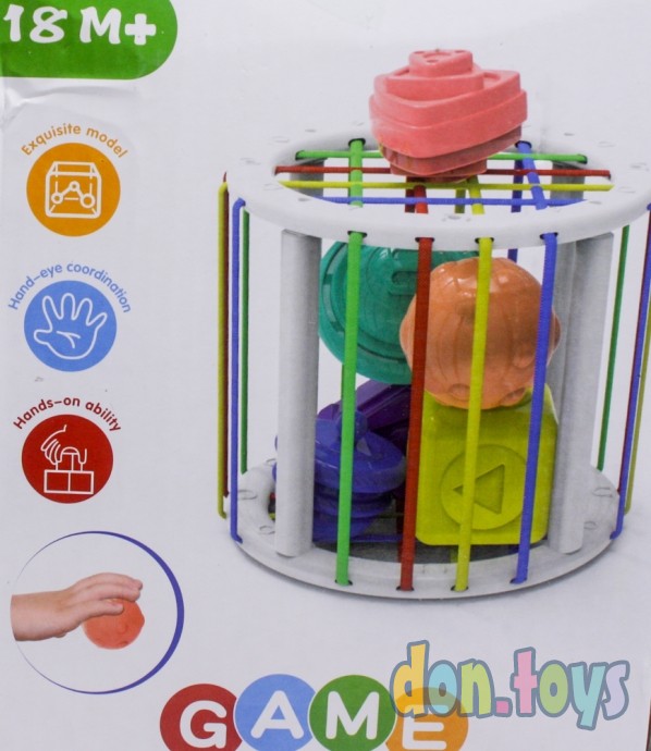 ​Развивающая игрушка-сортер квадрат «Цветные резиночки», фото 4
