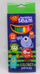 ​Карандаши цветные YES! Monsters, 12 цв. 3 мм, трехгранные, арт. 290334