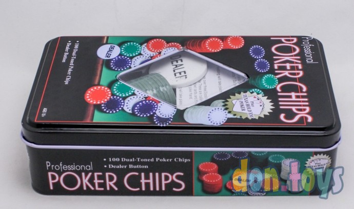 "Набор для покера Poker chips в металлическом футляре, 100 фишек" ИН-3727, фото 6