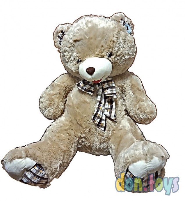 Мягкая игрушка Медведь в шарфе в клетку, 100 см, фото 1