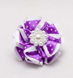 ​Резинка для волос Фиолетовый цветок в горошек