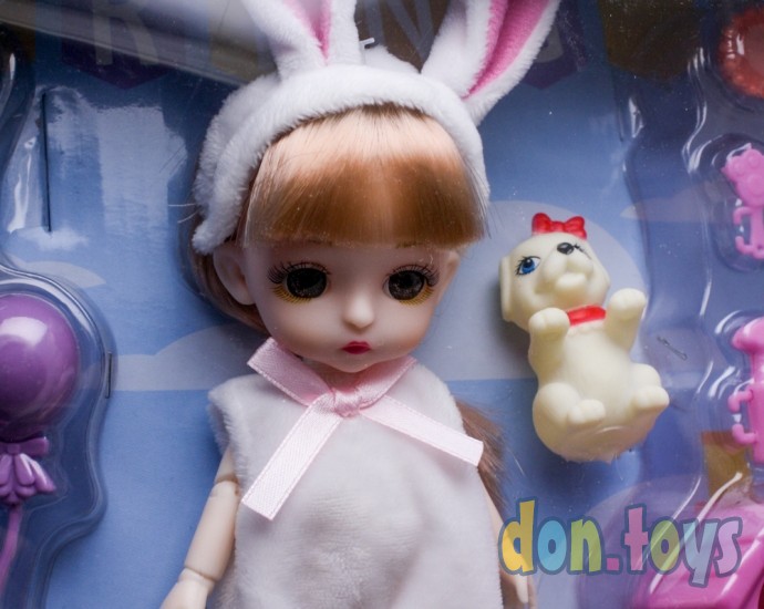 Игровой набор Кукла Заинька шарнирная с питомцами, аксессуары, арт. K0084, фото 6