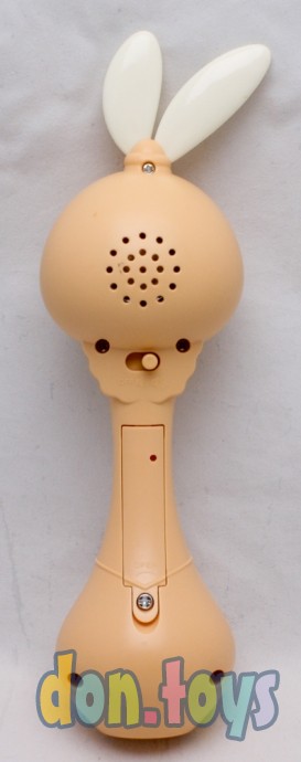 ​Погремушка музыкальная Зайчик с силиконовыми ушками, свет, мелодии, фото 2