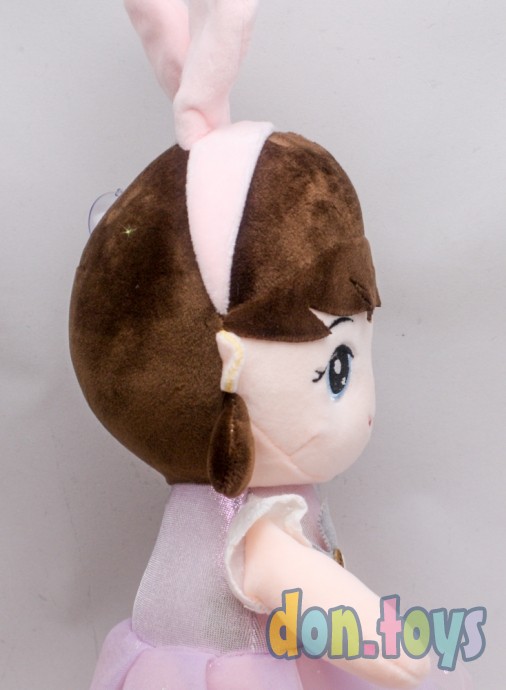 ​Кукла мягкотелая в шапочке с ушками, сиреневое платье, фото 3