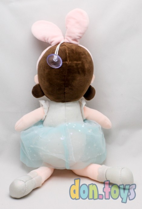 ​Кукла мягкотелая в шапочке с ушками, бирюзовое платье, фото 5