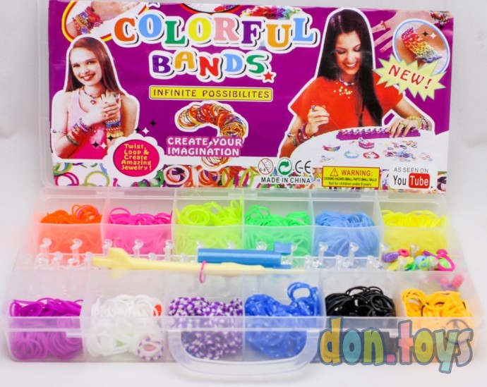 Набор для плетения резиночек Colorfull Bands, 4200 штук, фото 6