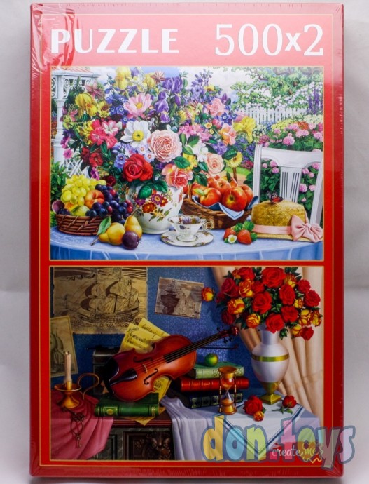 ​Набор пазлов 2в1 (500+500) Цветочные натюрморты, арт. ХП500-4313, фото 1