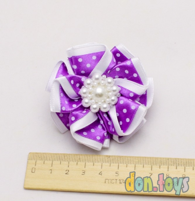 ​Резинка для волос Фиолетовый цветок в горошек, фото 2