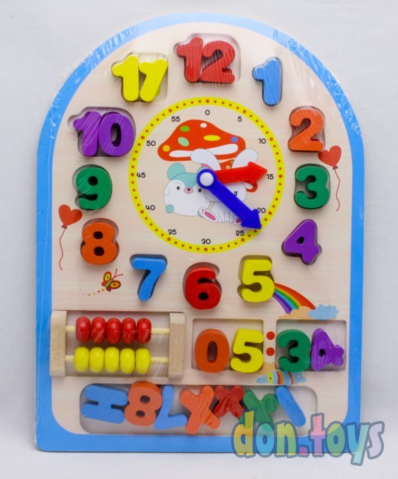 ​Деревянная игрушка Часы счеты, цифры, арт. MD 1050, фото 1