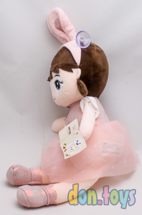 ​Кукла мягкотелая в шапочке с ушками, кремовое платье, фото 7