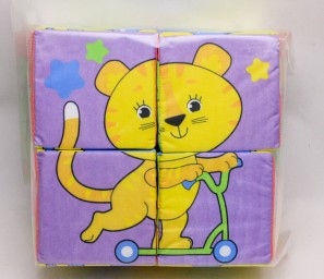 ​Игрушка мягконабивная кубики Собери картинку, 4 шт., 8х8 см, арт. 20144 (4208983)