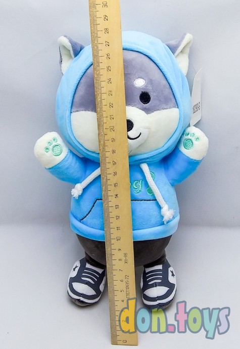 ​Мягкая игрушка Собачка в толстовке с капюшоном, голубой, фото 3