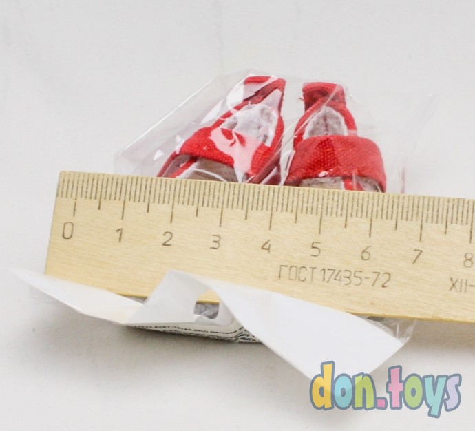 ​Полукеды для кукол, длина подошвы 5 см, цвет красный, арт. 3785823, фото 3