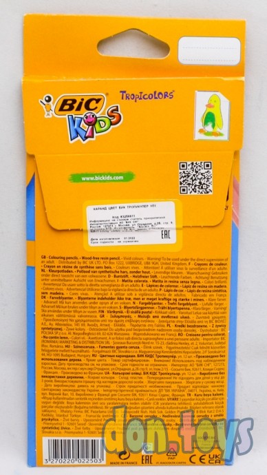 ​Карандаши 12 цветов BIC Kids Tropicolors, детские, шестигранные, ударопрочные, арт. 1314701, фото 2